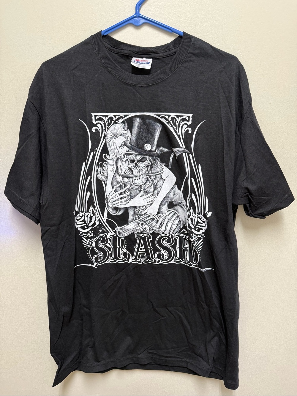Slash Hard Rock Guitar Player Skull Band Tee - Black Men’s Sz 42-44